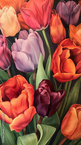 Holländische Tulpen in allen Farben, optimal für Instagram Story oder Reel (AR 9:16)