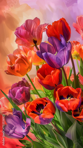 Holländische Tulpen in allen Farben, optimal für Instagram Story oder Reel (AR 9:16)