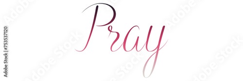 PRAY PNG calligraphy with gradient colors on transparent background
