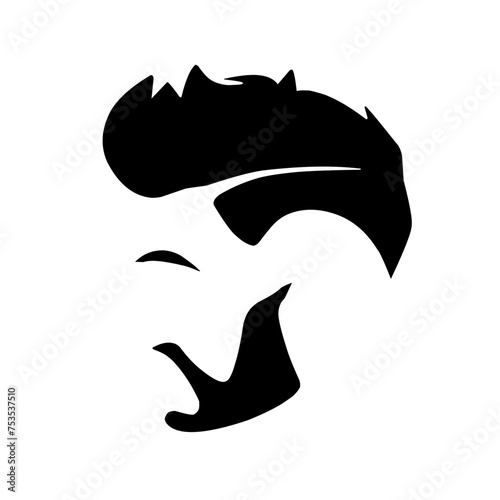 Men hairstyles and haircut with beard vector illustration. photo