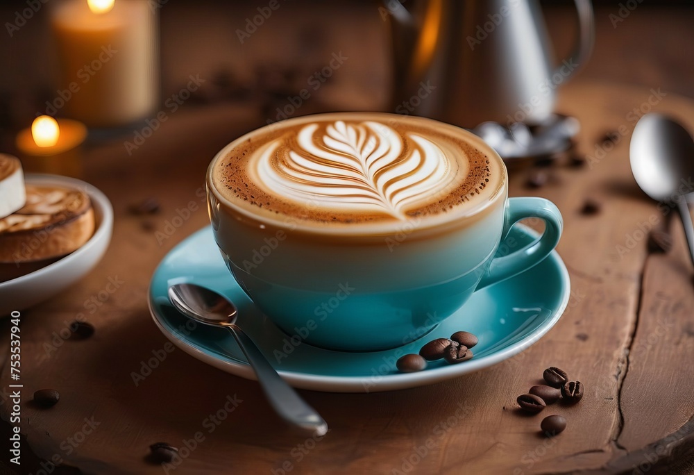 Elegant Cappuccino Rests on Table Elegant Cappuccino Rests on Table