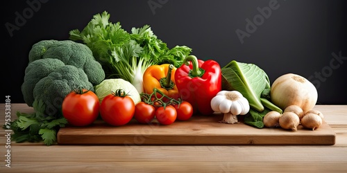 Kitchen s vegetables on a cutting board. Nutritious.