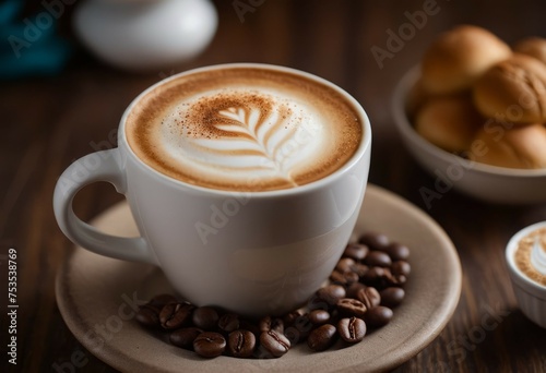 Elegant Cappuccino Rests on Table