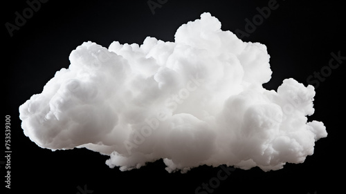 Big clean white cloud isolated on black background.
