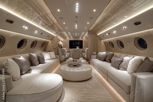 the private jet interior design professional photography