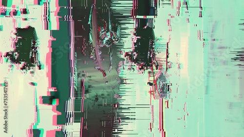 Abstract Digital Pixel Noise Glitch Error Video old VHS Damage Background