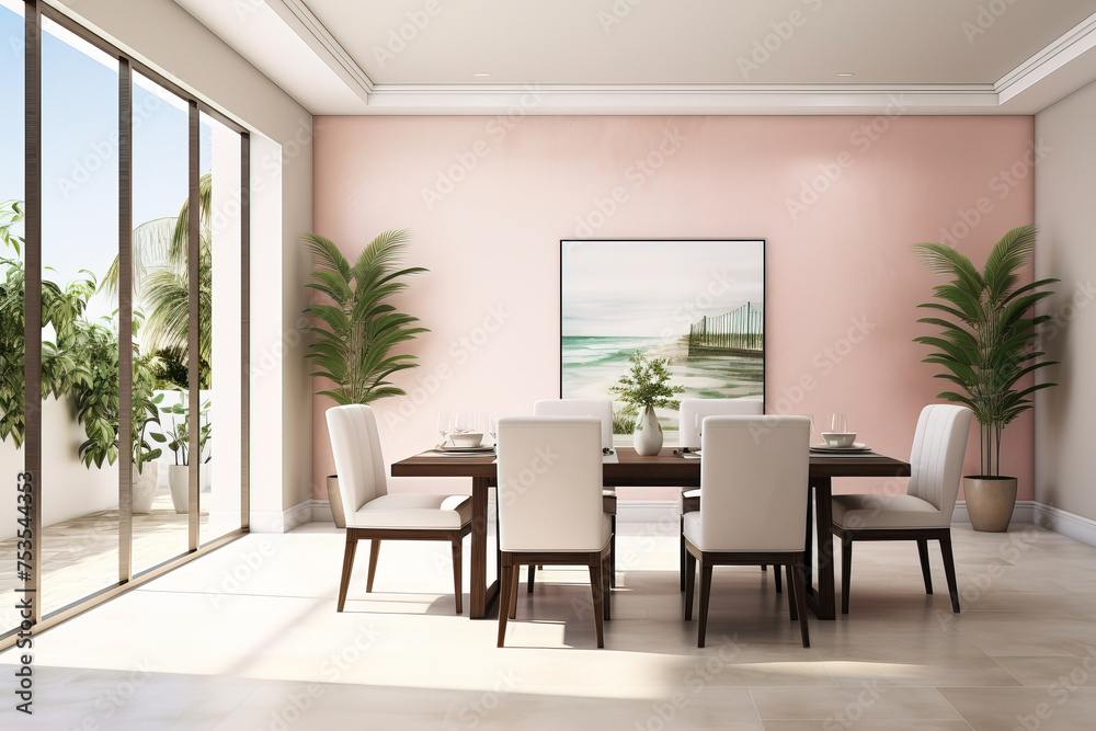 interior of modern room with furniture.