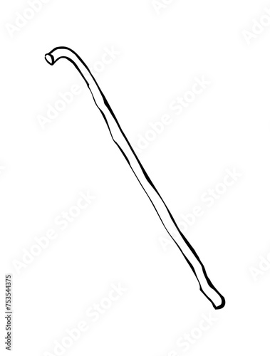 Vector drawing. Old wooden stick