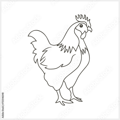 Chick icon isolated. Doodle easter animal symbol. Hand drawg art line. Sketch vector stock illustration. EPS 10 photo