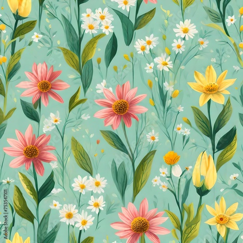 Floral background for Spring  Generated using AI