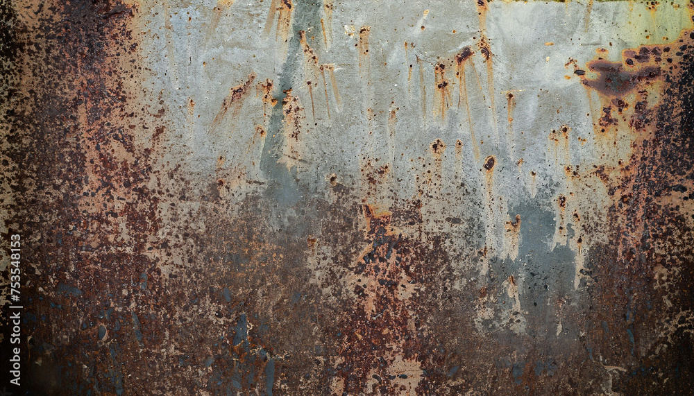 Metal texture with scratches and cracks, grunge background; vintage abstract painting - obrazy, fototapety, plakaty 