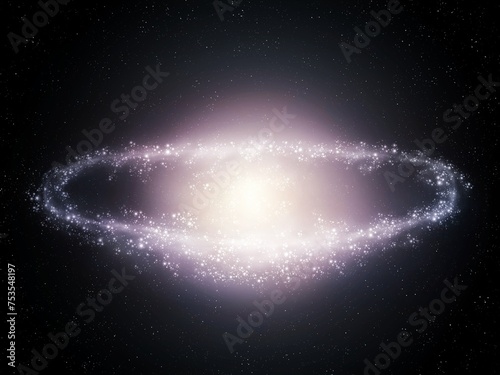 Elliptical galaxy isolated on black background. Beautiful galaxy with star clusters. Space landscape, beauty of the universe.