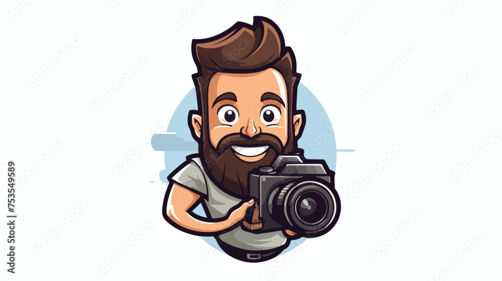 Photography Icon Vector Logo Template freehand draw