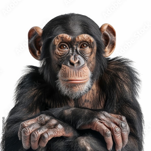 Chimpanzee Monkey on White Background © Custom Media