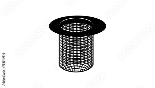 Steel Floor Drain Filter,  black isolated silhouette