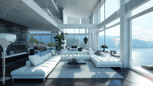 luxury apartment with white interior   © Aqsa