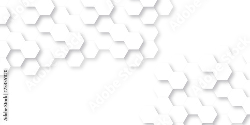 Abstract background with hexagon, modern abstract vector polygonal pattern. Futuristic abstract honeycomb technology white background. Luxury white hexagon pattern.