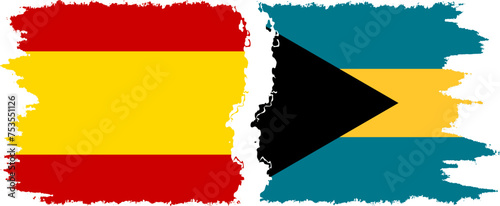 Free Download Bahamas and Spain grunge flags connection vector - GFXLoad