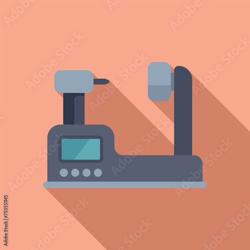 Tool cnc machine icon flat vector. Electric control. Design flash gear milling