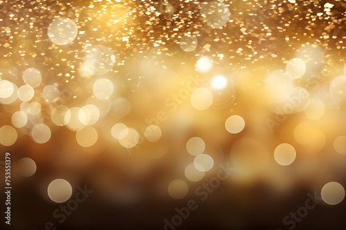 Abstract gold bokeh background Christmas and New Year background golden glitter vintage lights