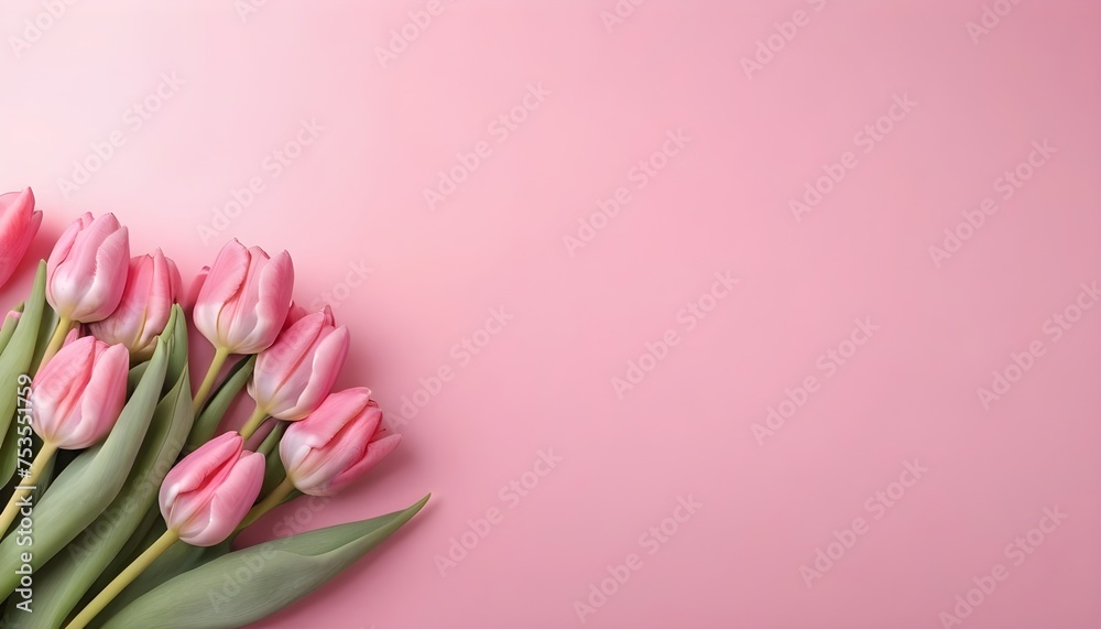 pink on a pink background with copy space canvas print flower