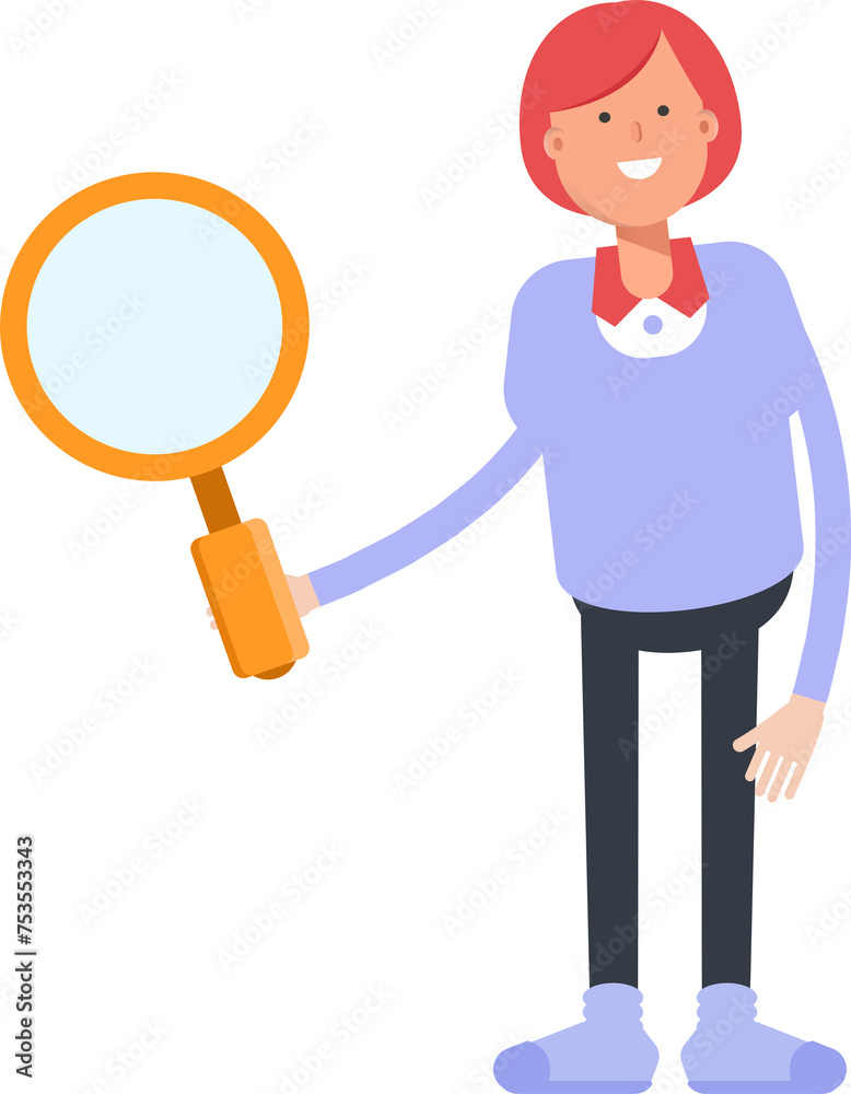 Woman Character Holding Magnifier
Woman Character Holding Magnifier