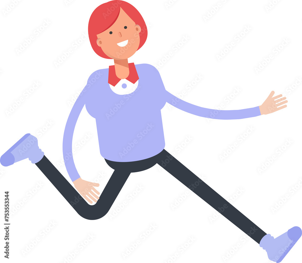 Woman Character Running Illustration
