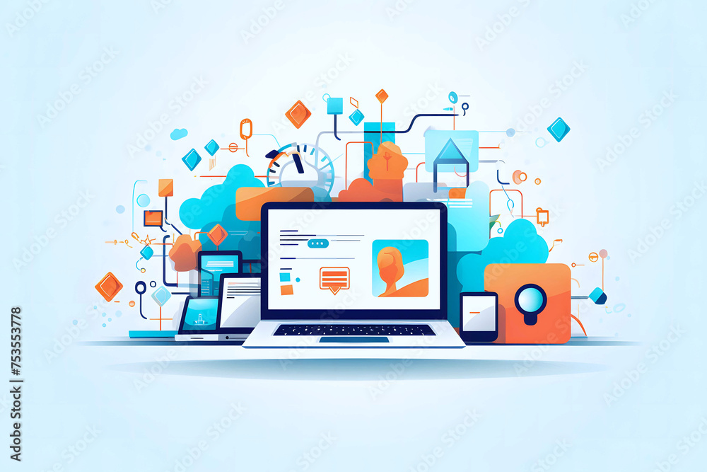 flat vector design of marketing, minimal trendy design flat vector design of marketing, minimal trendy design