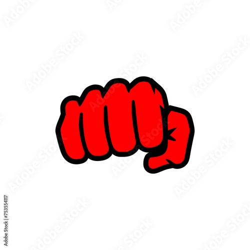 red punch fist knuckle t shirt sticker vector illustration template design