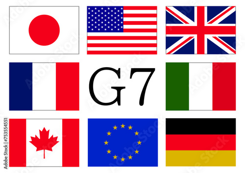 G7サミット参加国の国旗