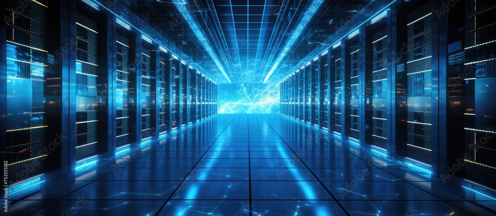 Obraz premium Technology data center network infrastructure