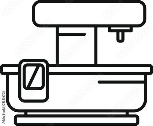 Tool cnc machine icon outline vector. Electric control. Design flash gear milling