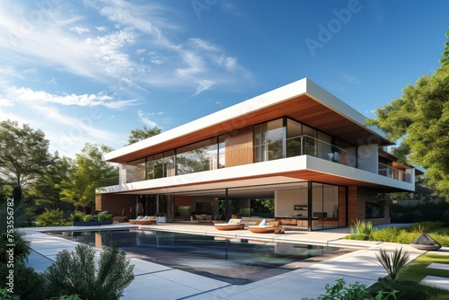 Modern house with pool © Boinah