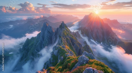 Mountain Peaks Clouds Sunset Tatra Mountains