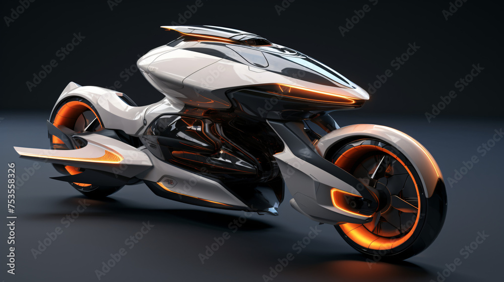 Futuristic electric hoverbikes transportation