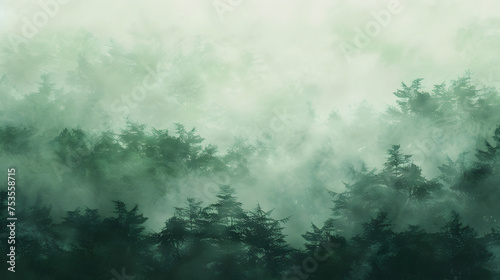 Green Forest Mist Art