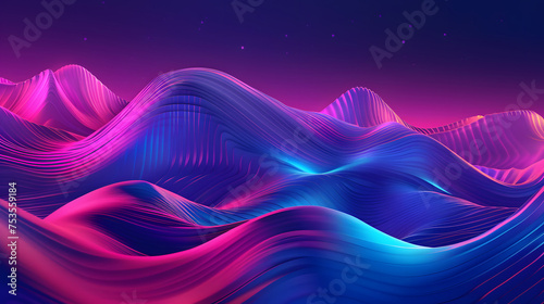 Abstract Neon Lines on Dark Background