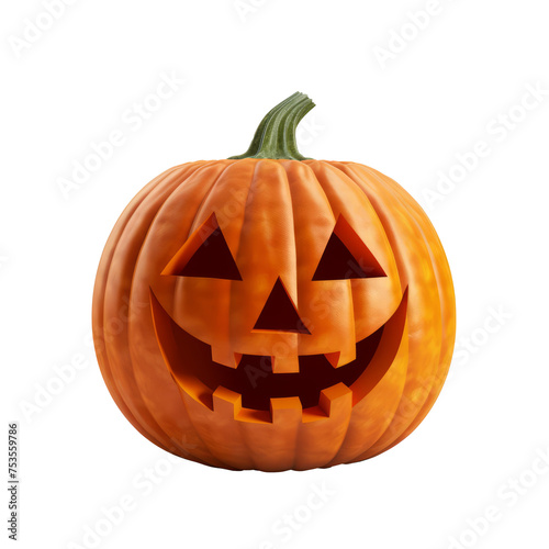 Halloween pumpkin isolated on transparent background PNG cut out clipart.