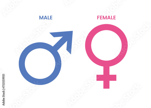 Male Female girl boy woman man icon, Gender icon, Vector illustration, Flat design.