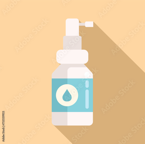 Nose spray icon flat vector. Medical supplement. System immune allergy