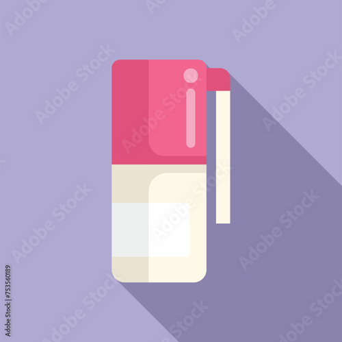 Antiviral bottle icon flat vector. Medical vaccination. Immune shield system