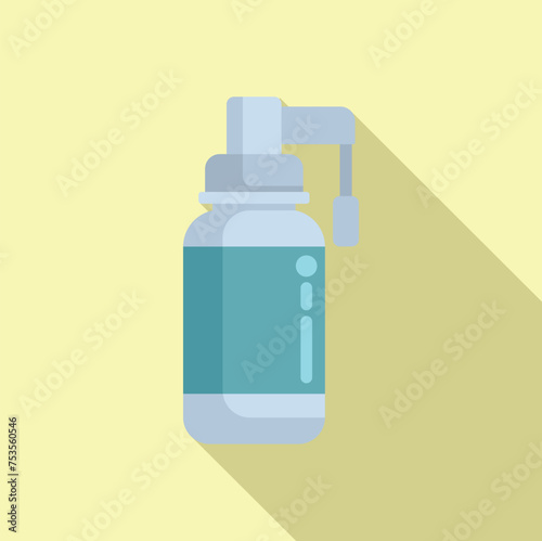Care medical spray icon flat vector. Supplement remedy. Vitamin vaccine