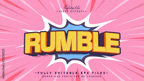 editable modern rumble text effect.typhography logo
