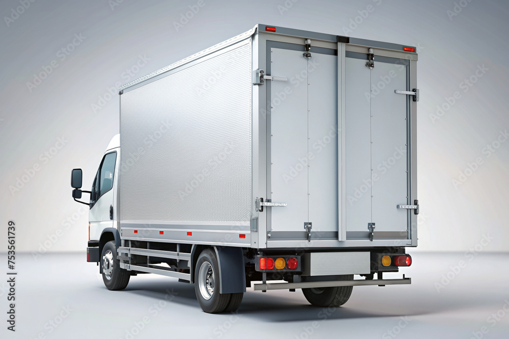 back view of white delivery truck mockup back view of white delivery truck mockup