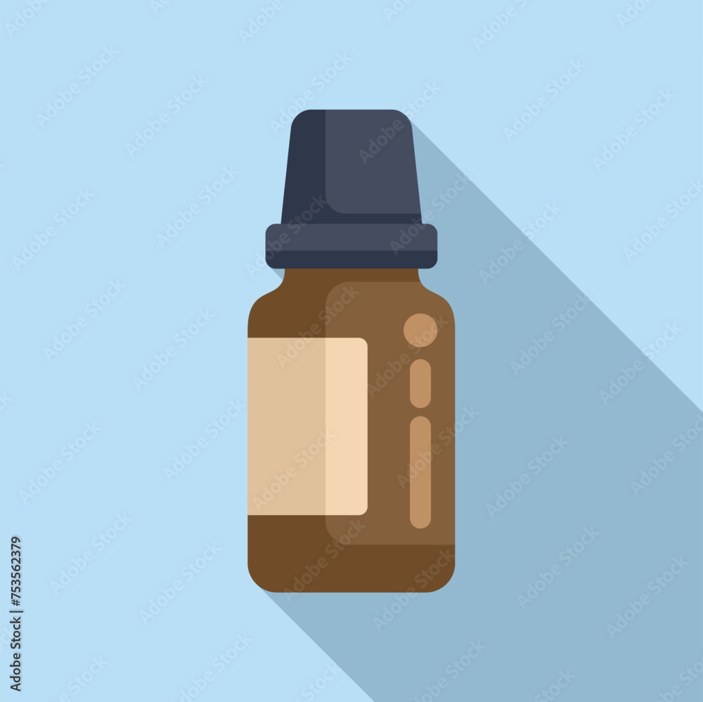 Medical bottle icon flat vector. Strong potion vitamin. System jab remedy Medical bottle icon flat vector. Strong potion vitamin. System jab remedy