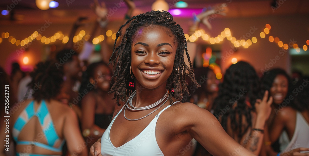 Energetic Students Dancing at Festive Party Event