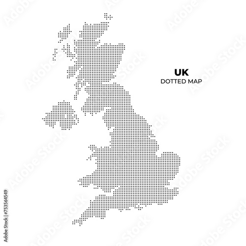 United Kingdom map with dotted style