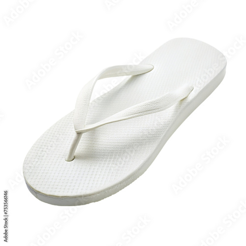 White flip flops isolated on transparent background.