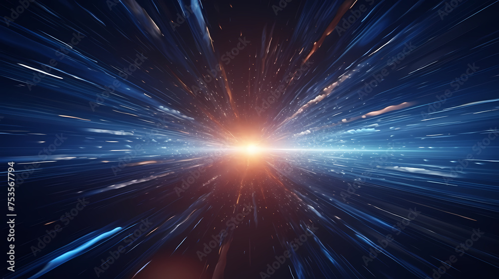 Naklejka premium In a mesmerizing celestial spectacle, ethereal beams of light converge into a stunning sight