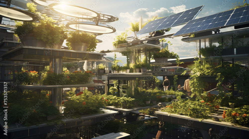 Hovering solar powered gardens